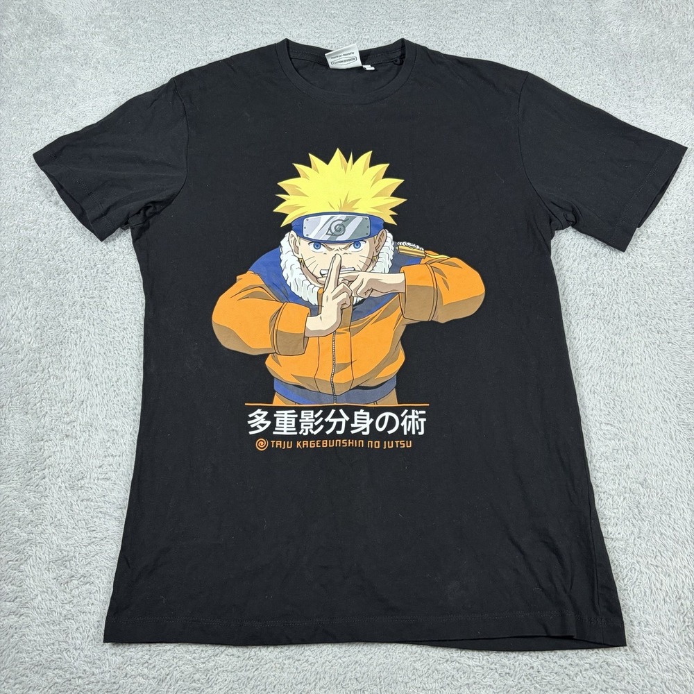 Naruto Uzumaki Shirt Mens S Black Shadow Clone Jutsu Anime Manga Graphic